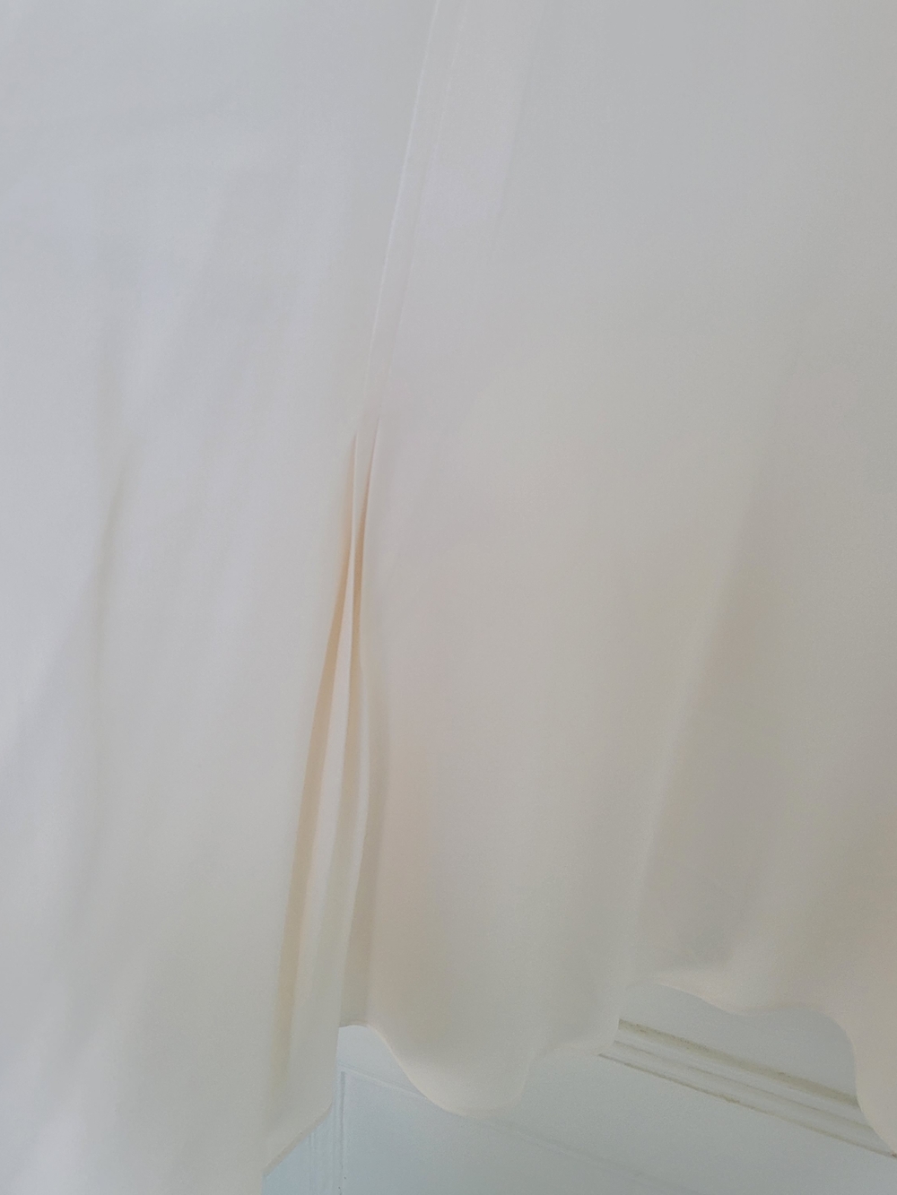 Eskandar Silk Swing Blouse Size 0 ( 4-6) Ivory Oversized Pleated Back Minimalist - Picture 3 of 11